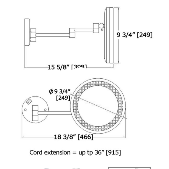 5x Magnification Mirror lighted Plug in Br Nick - Picture 2 of 5